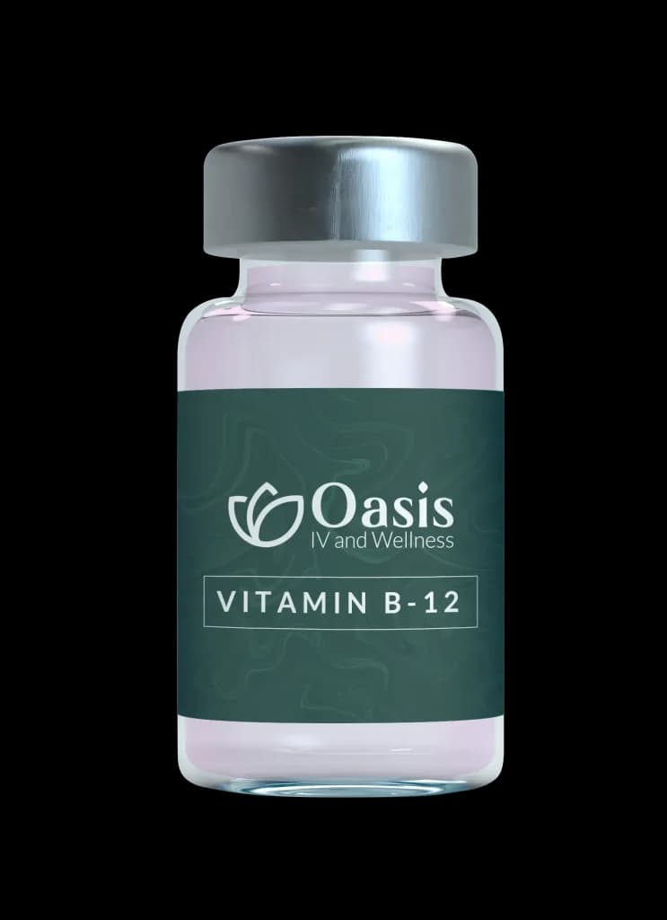 a close up of a vial bottle of Vitamine B 12